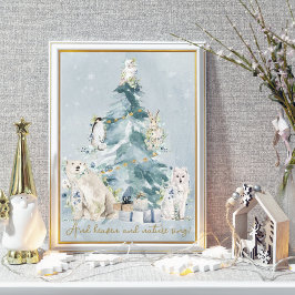 Winterwunder Waldtiere im Schnee Poster