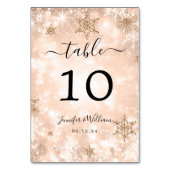 Winterwunder Weihnachten Hochzeit Rose Gold Tischnummer (Vorderseite)