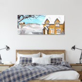Winterwunderland 2 Folklorekunst Leinwanddruck (Insitu (Schlafzimmer))