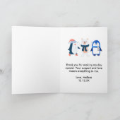 Winterwunderland Babydusche 2 Foto Dankeskarte (Innenseite)