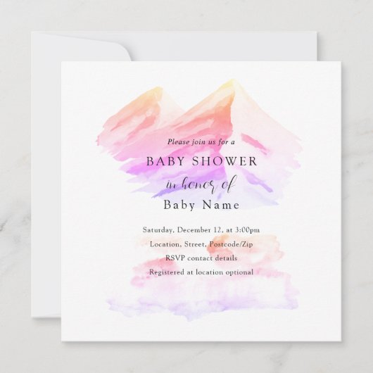 Winterwunderland Babydusche Einladung (Vorderseite)