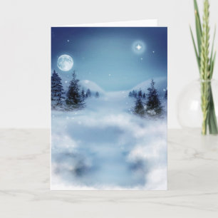 Winterwunderland bei Nacht Feiertagskarte