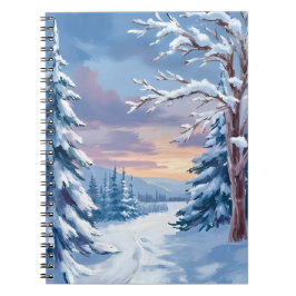 Winterwunderland | Bergschnee Naturmalerei Notizblock