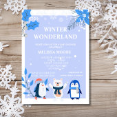 Winterwunderland Blauer Eisbär Einladung