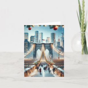 Winterwunderland. Brooklyn Bridge - New York Feiertagskarte