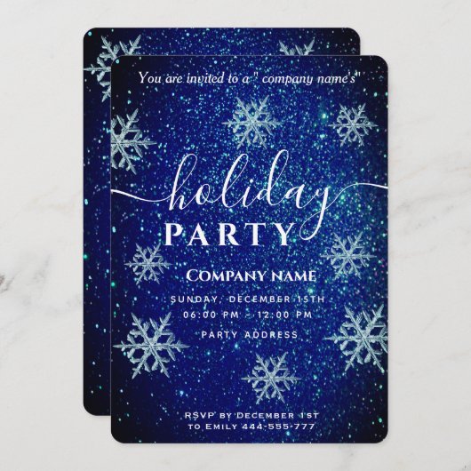 Winterwunderland Corporate Holiday Party Einladung (Vorne/Hinten)