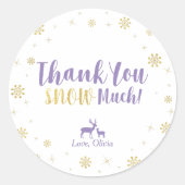 Winterwunderland, Custom Gold Dankeschön Sticker (Vorderseite)