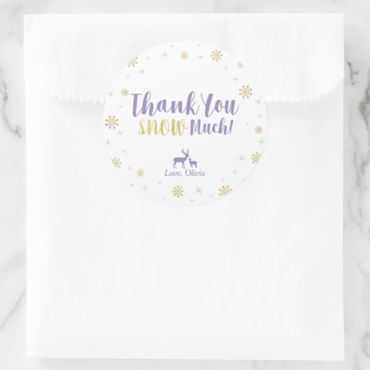 Winterwunderland, Custom Gold Dankeschön Sticker (Tasche)