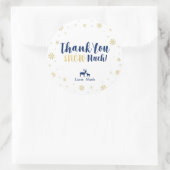 Winterwunderland, Custom Gold Dankeschön Sticker (Tasche)