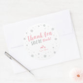 Winterwunderland, Danke, Schnee viel Aufkleber. Runder Aufkleber (Umschlag)