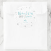 Winterwunderland, Danke, Schnee viel Aufkleber. Runder Aufkleber (Tasche)