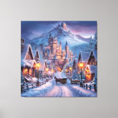 Winterwunderland: Ein Twilight Village am Monte Ta Leinwanddruck (Vorderseite)