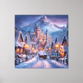 Winterwunderland: Ein Twilight Village am Monte Ta Leinwanddruck