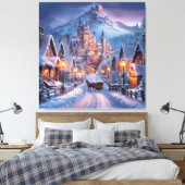 Winterwunderland: Ein Twilight Village am Monte Ta Leinwanddruck (Insitu (Schlafzimmer))