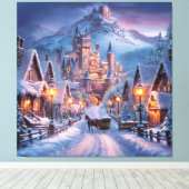 Winterwunderland: Ein Twilight Village am Monte Ta Leinwanddruck (Insitu (Holzboden))