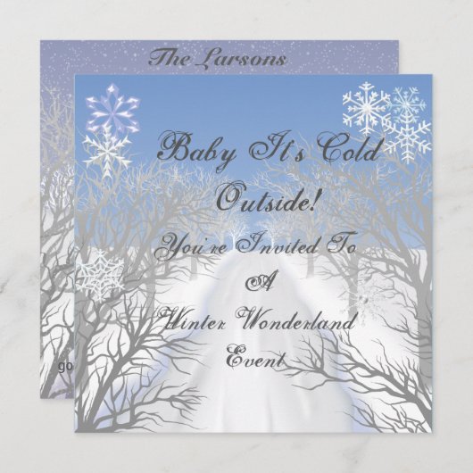 Winterwunderland Einladung (Vorne/Hinten)