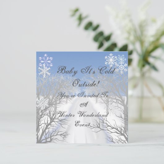 Winterwunderland Einladung (Stehend Vorderseite)