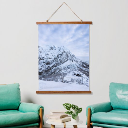 Winterwunderland-Entdecker Wandteppich Mit Holzrahmen (Wohnzimmer)