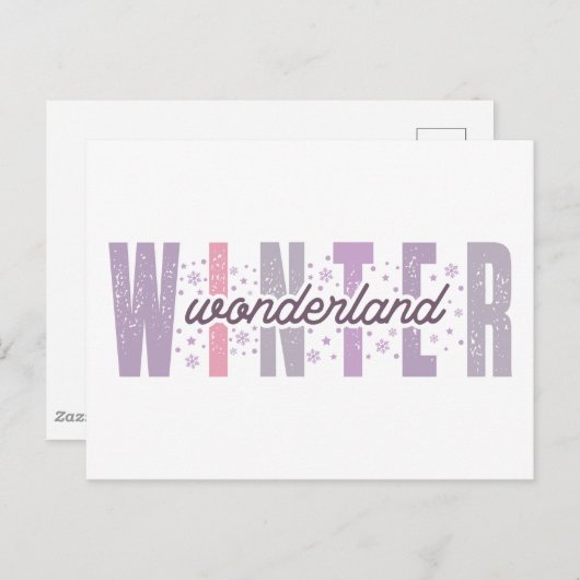Winterwunderland - Festliche Typografie Kunst Postkarte (Vorne/Hinten)