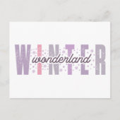 Winterwunderland - Festliche Typografie Kunst Postkarte (Vorderseite)