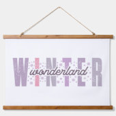 Winterwunderland - Festliche Typografie Kunst Wandteppich Mit Holzrahmen (Vorne)