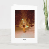 Winterwunderland, frohe Weihnachten! Feiertagskarte (Rückseite)