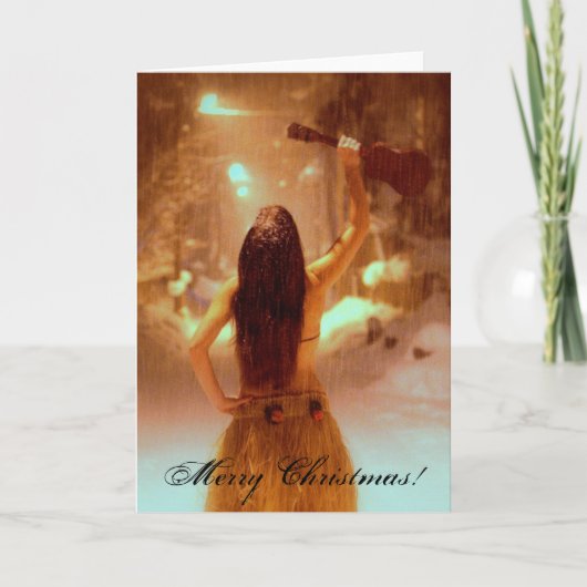 Winterwunderland, frohe Weihnachten! Feiertagskarte (Vorderseite)