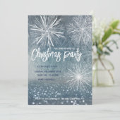 Winterwunderland Frost Schneeflocken Weihnachts-Pa Einladung (Stehend Vorderseite)