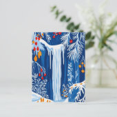 Winterwunderland, Frostfall, Weihnachtskunst Feiertagspostkarte (Stehend Vorderseite)