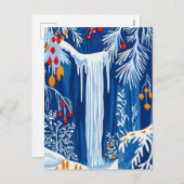 Winterwunderland, Frostfall, Weihnachtskunst Feiertagspostkarte (Vorne/Hinten)