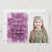 Winterwunderland Geburtstag Einladungen mit Foto (Vorderseite)