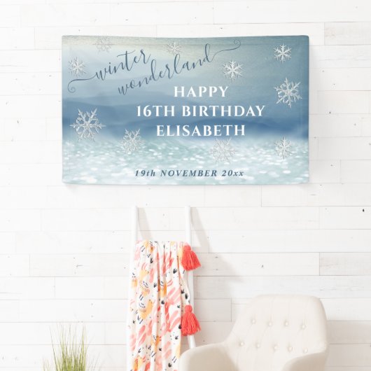 Winterwunderland Geburtstagsparty Banner (Insitu)