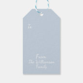 Winterwunderland Gefrorener See Verschneiter Wald Geschenkanhänger (Rückseite)