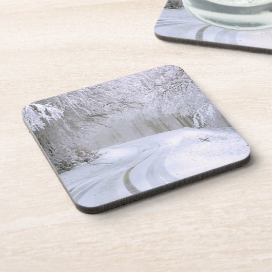 Winterwunderland Getränkeuntersetzer (Linke Seite)