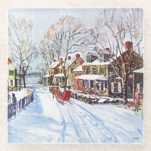 Winterwunderland Glasuntersetzer (Vorderseite)