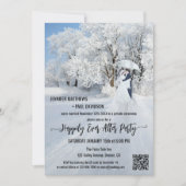 Winterwunderland glücklich je nach Hochzeit Einladung (Vorderseite)