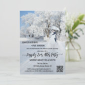 Winterwunderland glücklich je nach Hochzeit Einladung (Stehend Vorderseite)