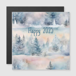 Winterwunderland - Glückliche Magnetkarte 2025