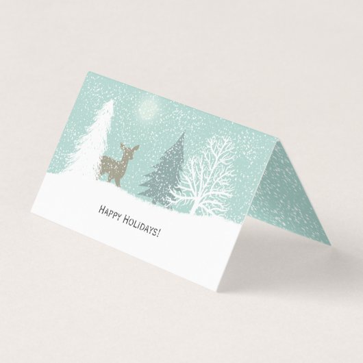 Winterwunderland Hirsche, Schneekiefern Weihnachte (Vorderseite)