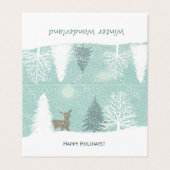 Winterwunderland Hirsche, Schneekiefern Weihnachte (Außenseite Aufgefaltet)