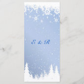 Winterwunderland Hochzeit, Schnee, Weihnachts-Part Menükarte (Rückseite)