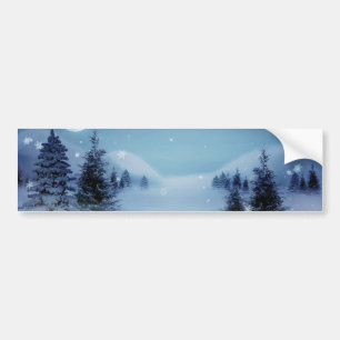 Winterwunderland in der Nacht Autoaufkleber