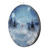 Winterwunderland in der Nacht Dartscheibe (Vorderseite rechts)