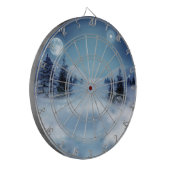 Winterwunderland in der Nacht Dartscheibe (Vorderseite Links)