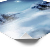 Winterwunderland in der Nacht Fotodruck (Ecke)