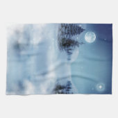 Winterwunderland in der Nacht Geschirrtuch (Horizontal)