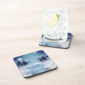 Winterwunderland in der Nacht Getränkeuntersetzer (Rechte Seite)