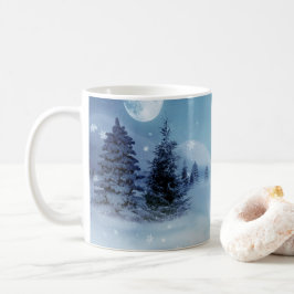 Winterwunderland in der Nacht Kaffeetasse