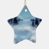 Winterwunderland in der Nacht Keramik Ornament (Rechts)
