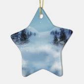 Winterwunderland in der Nacht Keramik Ornament (Links)